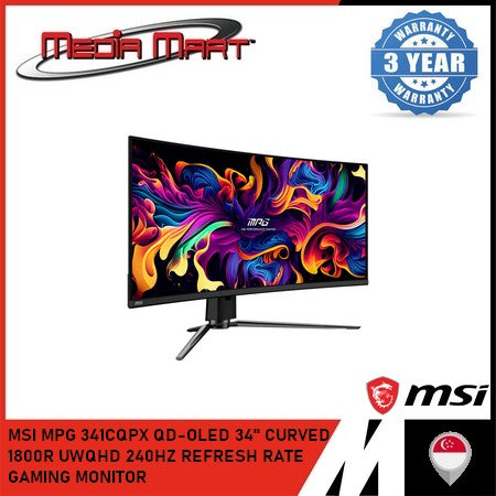 MSI MPG 341CQPX QD-OLED | 34'' CURVED 1800R |  UWQHD | 240HZ REFRESH RATE GAMING MONITOR [PRE-ORDER]