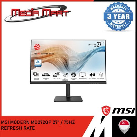 MSI MODERN MD272QP 27 INCH 75HZ WQHD IPS BUSINESS AND PRODUCTIVITY MONITOR
