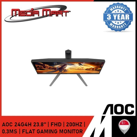 AOC 24G4H 23.8" | FHD | 200HZ | 0.3MS | FLAT GAMING MONITOR