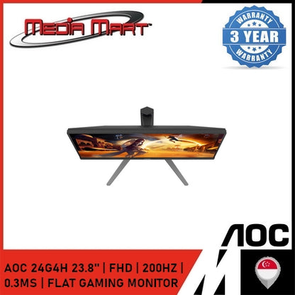 AOC 24G4H 23.8" | FHD | 200HZ | 0.3MS | FLAT GAMING MONITOR