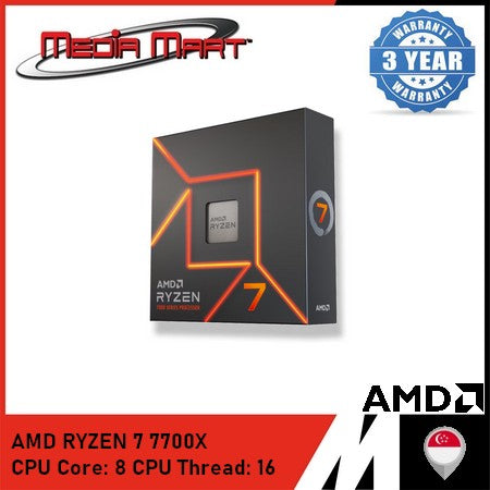 AMD RYZEN 7 7700X 8 CORES / 16 THREAD 5.4 GHZ AM5 SOCKET