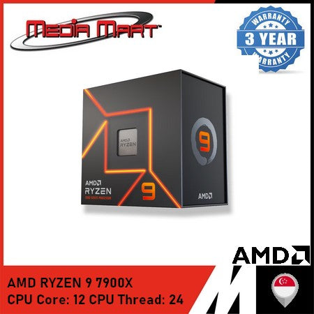 AMD RYZEN 9 7900X 12 CORES / 24 THREAD 4.7 GHZ AM5 SOCKET
