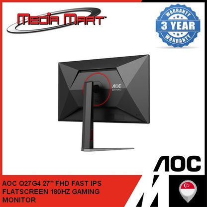 AOC Q27G4 27" QHD FAST IPS FLATSCREEN 180HZ GAMING  MONITOR