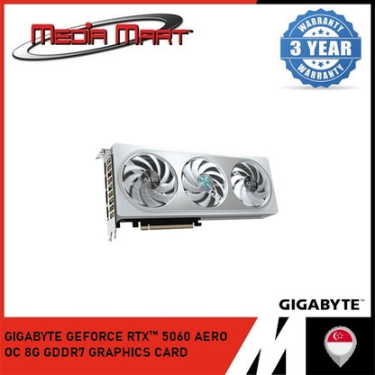 GIGABYTE GEFORCE RTX 5060 AERO OC 8G GDDR7 GRAPHICS CARD