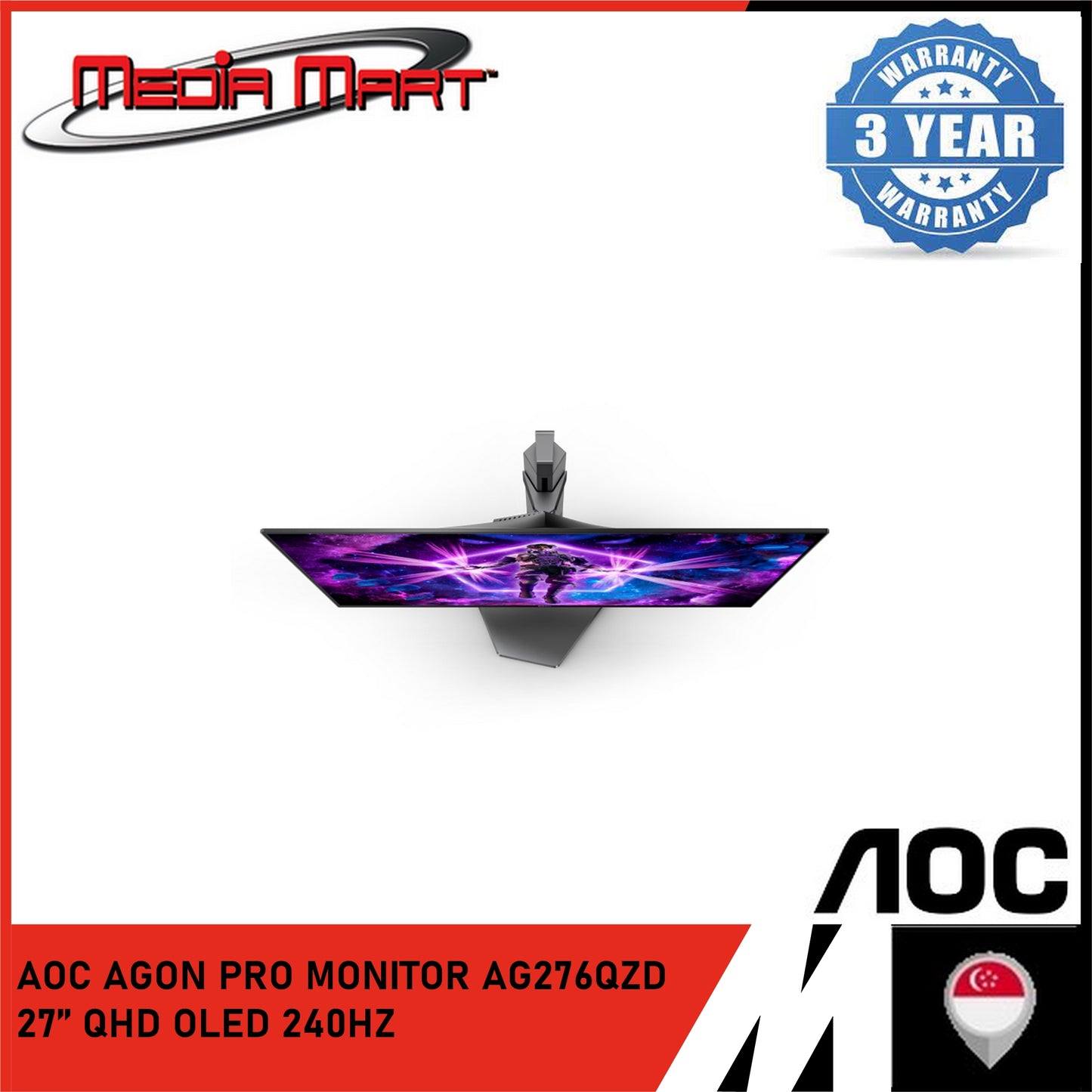 AOC AGON PRO MONITOR AG276QZD 27’’ QHD OLED 240HZ GAMING MONITOR
