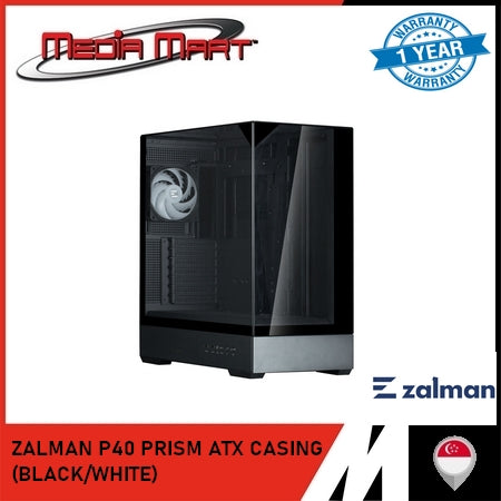 ZALMAN P40 PRISM ATX CASING (BLACK/WHITE)