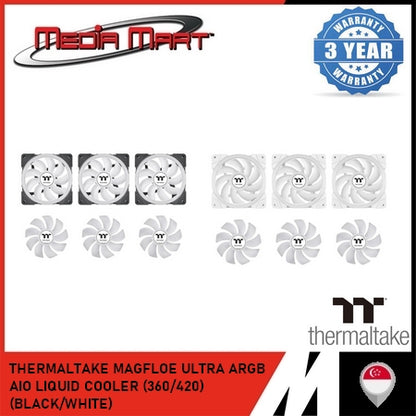 THERMALTAKE MAGFLOE ULTRA ARGB AIO LIQUID COOLER (360/420) (BLACK/SNOW)