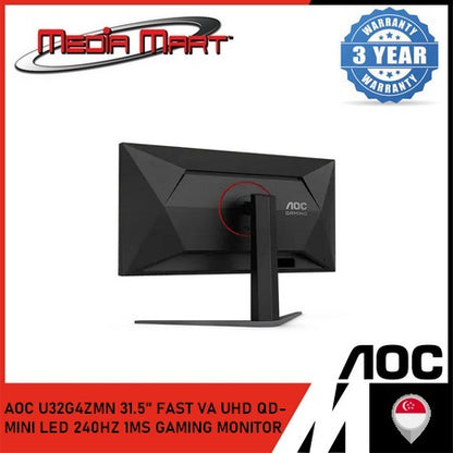 AOC U32G4ZMN 31.5"/UHD/MINI-LED (QD)/FAST/240HZ GAMING MONITOR