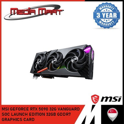 MSI GEFORCE RTX 5090 32G VANGUARD SOC LAUNCH EDITION 32GB GDDR7 GRAPHICS CARD