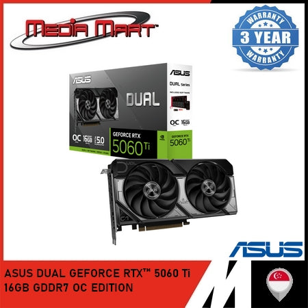 ASUS DUAL GEFORCE RTX 5060Ti 16GB GDDR7 OC EDITION GRAPHIC CARD
