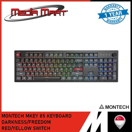 MONTECH MKEY 85 KEYBOARD DARKNESS/FREEDOM RED/YELLOW SWITCH
