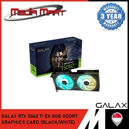 GALAX RTX 5060 TI EX 8GB GDDR7 GRAPHICS CARD (BLACK/WHITE)
