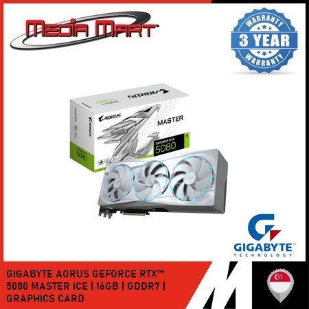 GIGABYTE AORUS GEFORCE RTX 5080 MASTER | ICE | 16GB | GDDR7 | GRAPHICS CARD