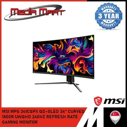 MSI MPG 341CQPX QD-OLED | 34'' CURVED 1800R |  UWQHD | 240HZ REFRESH RATE GAMING MONITOR [PRE-ORDER]