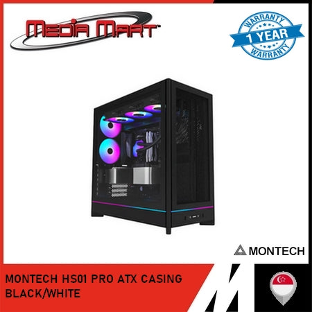 MONTECH HS01/HS01 PRO ATX CASING BLACK/WHITE
