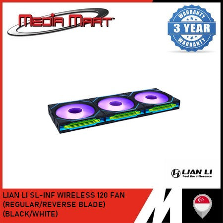 LIAN LI SL-INF WIRELESS 120 FAN (REGULAR/REVERSE BLADE) (BLACK/WHITE) 1PC PACK/3PC PACK