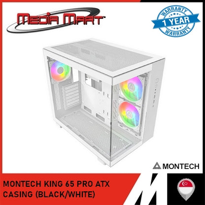 MONTECH KING 65 PRO ATX CASING (BLACK/WHITE)