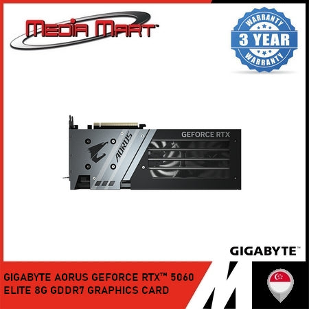 GIGABYTE AORUS GEFORCE RTX 5060 ELITE 8G GDDR7 GRAPHICS CARD