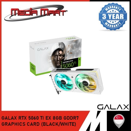 GALAX RTX 5060 TI EX 8GB GDDR7 GRAPHICS CARD (BLACK/WHITE)