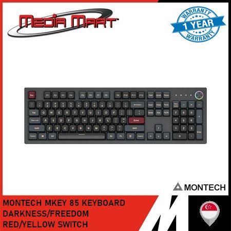 MONTECH MKEY 85 KEYBOARD DARKNESS/FREEDOM RED/YELLOW SWITCH