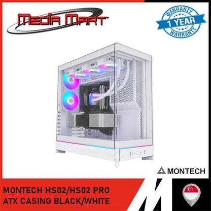 MONTECH HS02/HS02 PRO ATX CASING BLACK/WHITE