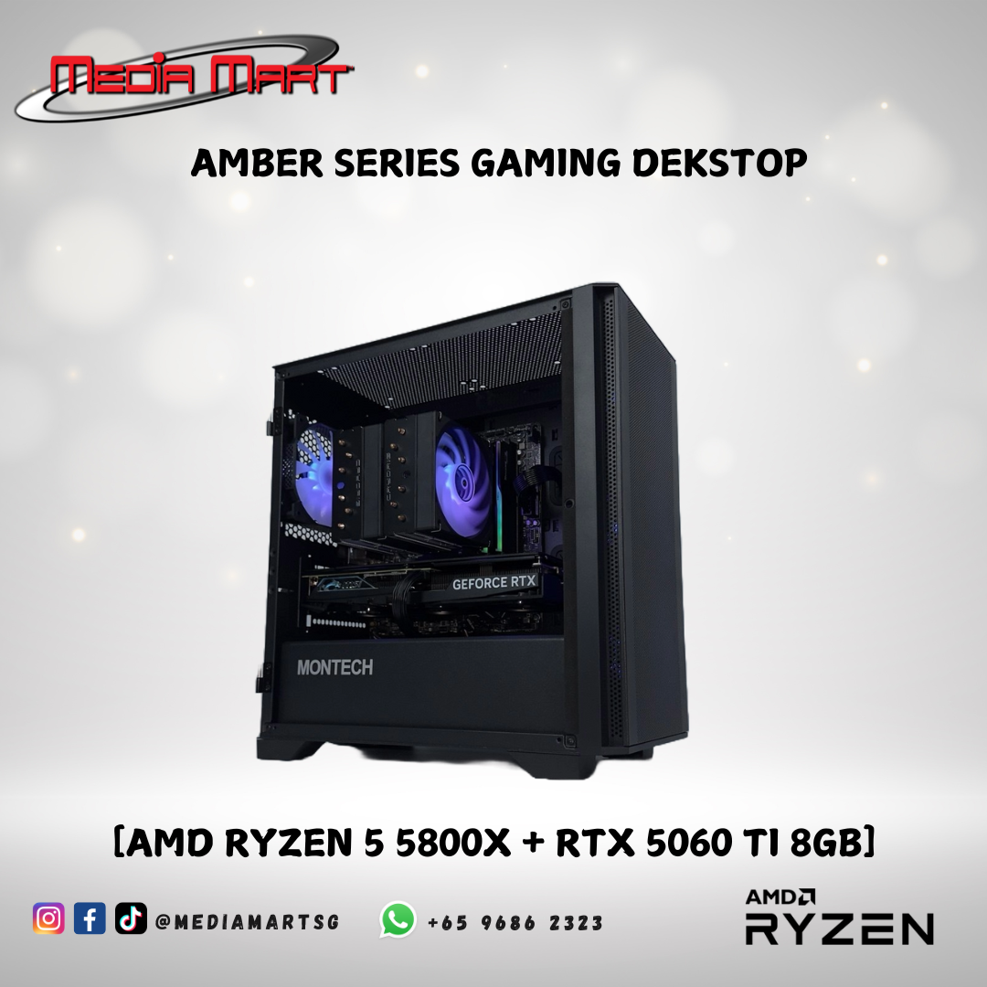 AMBER IV GAMING DESKTOP [AMD RYZEN 7 5800X + RTX 5060 TI 16GB]