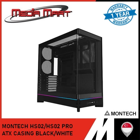 MONTECH HS02/HS02 PRO ATX CASING BLACK/WHITE