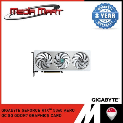 GIGABYTE GEFORCE RTX 5060 AERO OC 8G GDDR7 GRAPHICS CARD