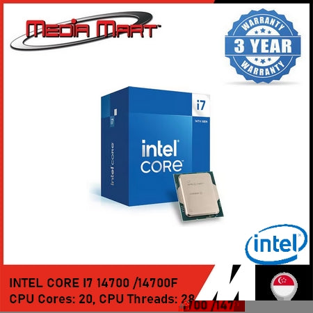 INTEL CORE I7 14700F 20 CORES / 28 THREADS 5.4 GHZ LGA 1700 PROCESSOR