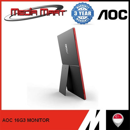 AOC 16G3 15.6" FHD FLATSCREEN 1PS 144HZ POTABLE GAMING MONITOR