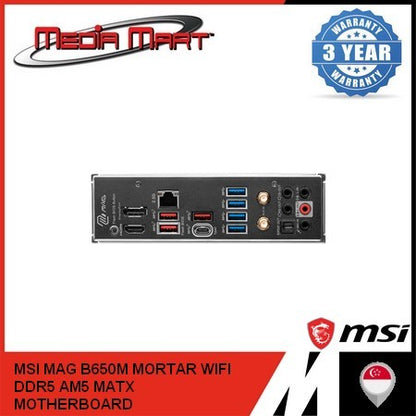 MSI MAG B650M MORTAR WIFI DDR5 AMD AM5 M-ATX MOTHERBOARD