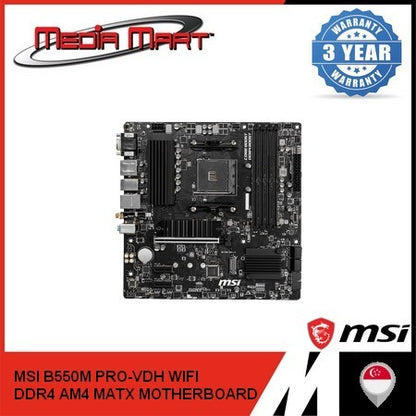 MSI B550M PRO-VDH WIFI DDR4 AMD AM4 M-ATX MOTHERBOARD