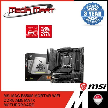 MSI MAG B650M MORTAR WIFI DDR5 AMD AM5 M-ATX MOTHERBOARD