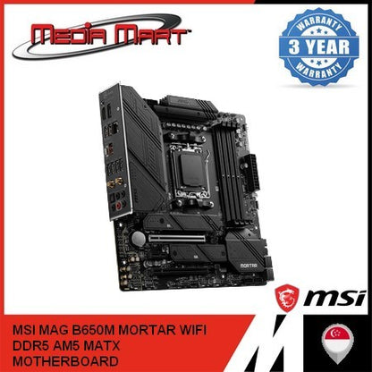 MSI MAG B650M MORTAR WIFI DDR5 AMD AM5 M-ATX MOTHERBOARD