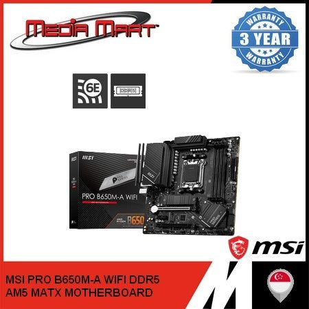 MSI PRO B650M-A WIFI DDR5 AMD AM5 M-ATX MOTHERBOARD