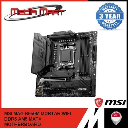 MSI MAG B650M MORTAR WIFI DDR5 AMD AM5 M-ATX MOTHERBOARD