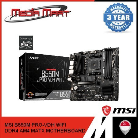 MSI B550M PRO-VDH WIFI DDR4 AMD AM4 M-ATX MOTHERBOARD
