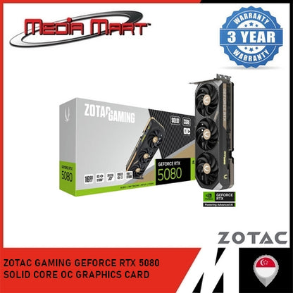 ZOTAC GAMING RTX 5080 SOLID CORE OC 16GB GRAPHIC CARD