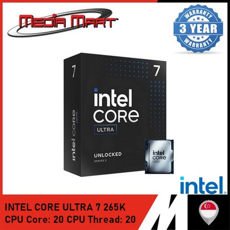 INTEL CORE ULTRA 7 265K 20 CORES / 20 THREADS 5.5 GHZ LGA 1851 PROCESSOR