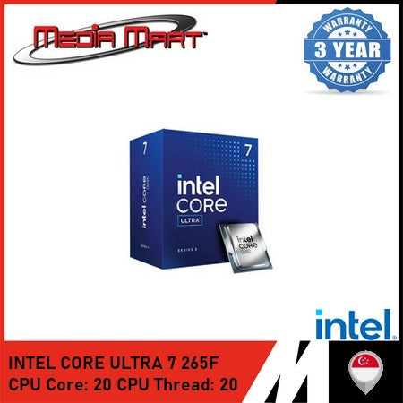 INTEL CORE ULTRA 7 265F 20 CORES / 20 THREADS 5.3 GHZ LGA 1851 PROCESSOR